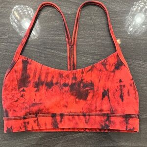 Lululemon Red and Black Tie-Dye Sports Bra